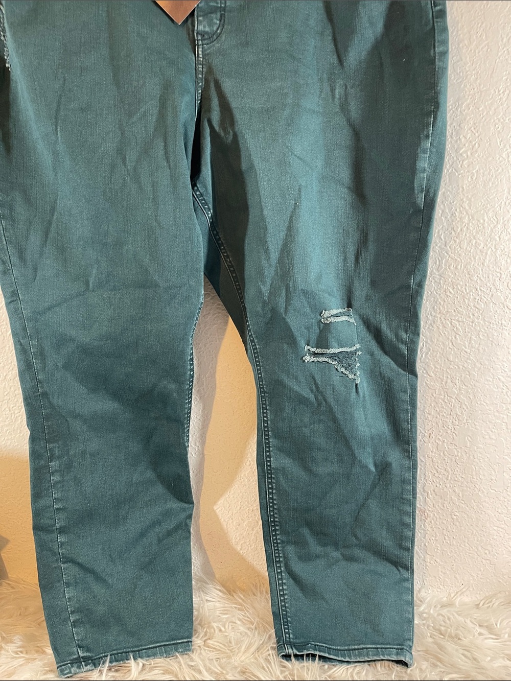 AVA & VIV Women's Teal Green and Blue High-Rise Skinny Denim Jeans Size 24W NEW - Picture 4 of 13